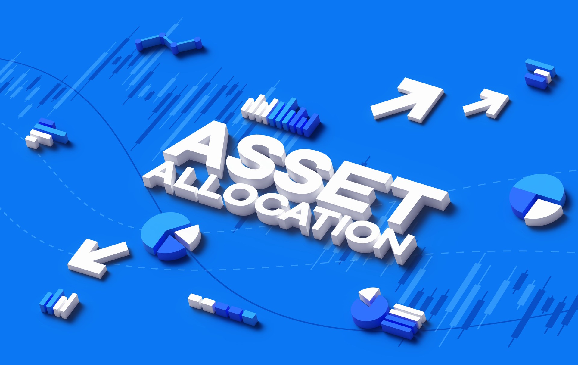 Asset Allocation Stock Investment Chart 3D Background